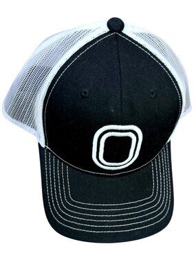 Overtime Black & White Trucker Hat With 3D Embroidered Logo Adjustable NWT